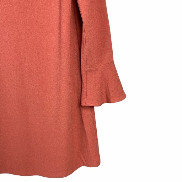 Charles Henry Ruffle Drape Shift Dress Auburn Sz S - Picture 5 of 11